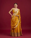 Mustard Art Silk Lehenga with Embroidery